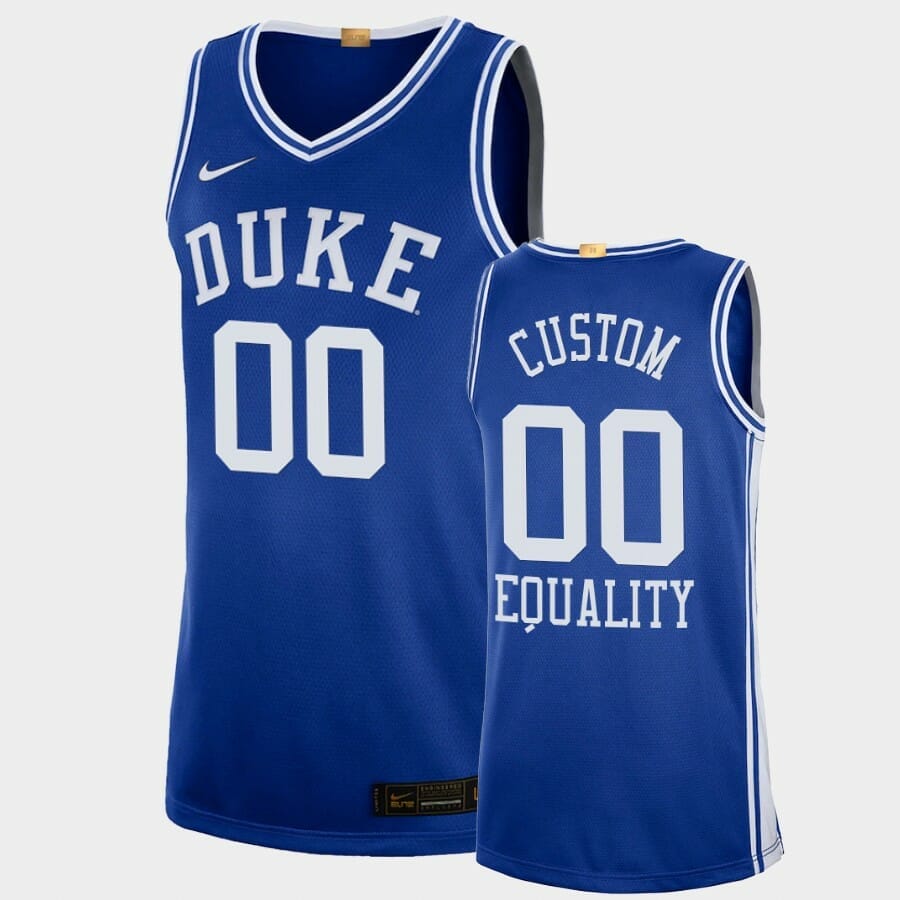 Duke Blue Devils Custom Name Number Blue Equality Social Justice College Basketball Jersey 1 Duke Blue Devils Custom Name Number Blue Equality Social Justice College Basketball Jersey