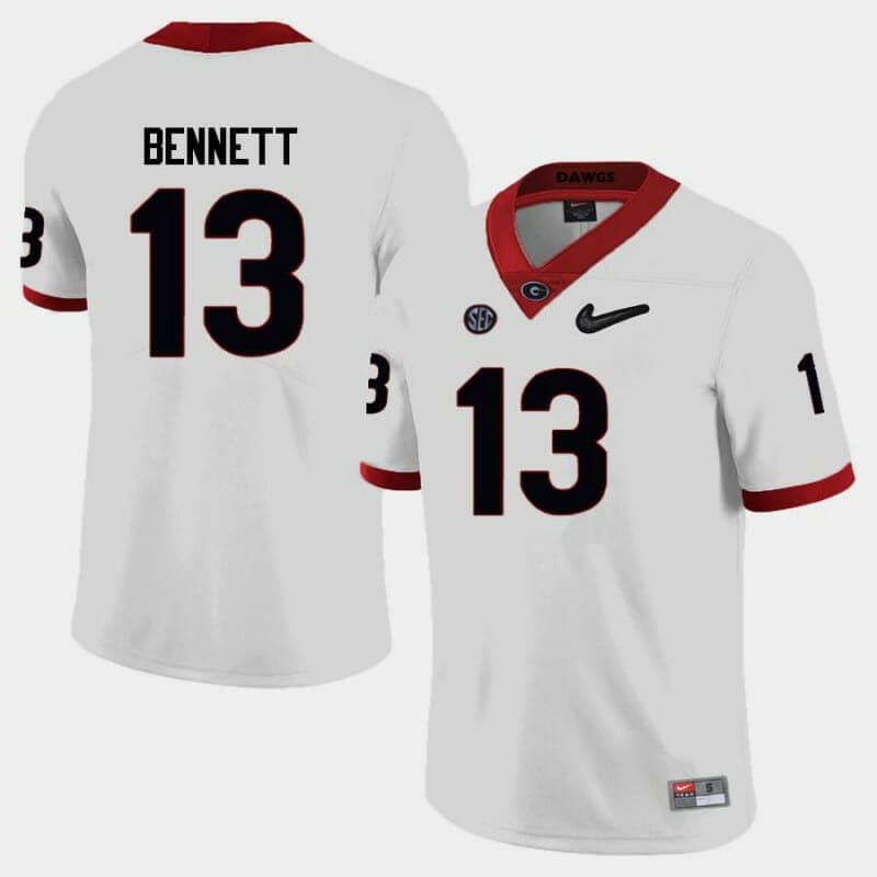 Georgia Stetson Bennett Jersey #13 College Football Limited White 1 Georgia Stetson Bennett Jersey #13 College Football Limited White