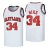 Maryland #34 Bias Movie Basketball Jersey White 5 Maryland 34 Bias Movie Basketball Jersey White