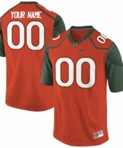 Custom Miami Hurricanes Football Jersey Name Number College Orange