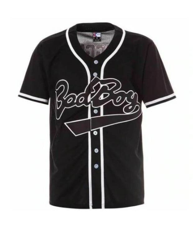Notorious BIG Biggie Smalls Bad Boy Baseball Jersey Black 2 Notorious BIG Biggie Smalls Bad Boy Baseball Jersey Black - Image 2