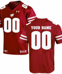 Wisconsin Badgers Custom Jersey Name Number College Football Red