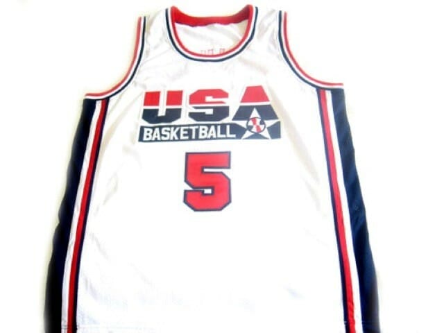 David Robinson #5 Team USA BasketBall Jersey White 2 David Robinson #5 Team USA BasketBall Jersey White