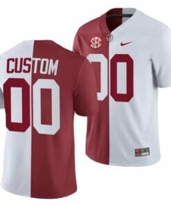Personalized Alabama Jersey NCAA Football White Crimson Split