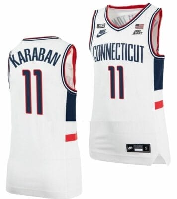Alex Karaban Jersey UConn Huskies College Basketball Alumni White #11 8 Alex Karaban Jersey UConn Huskies College Basketball Alumni White #11
