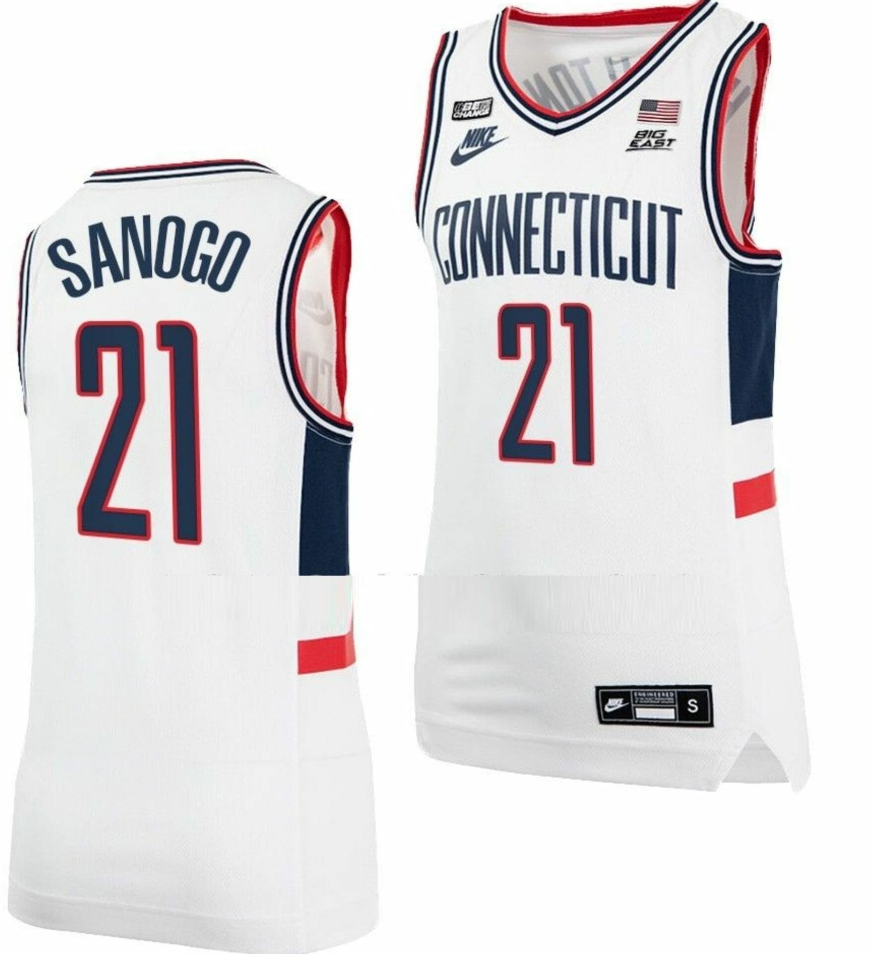 Adama Sanogo Jersey UConn Huskies College Basketball Alumni White #21 1 Adama Sanogo Jersey UConn Huskies College Basketball Alumni White #21