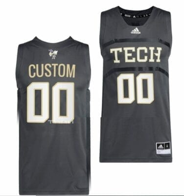 Custom Georgia Tech Yellow Jackets Jersey Name and Number College Basketball Grey Swingman 6 Custom Georgia Tech Yellow Jackets Jersey Name and Number College Basketball Grey Swingman