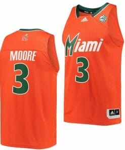 Charlie Moore Jersey Miami Hurricanes College Basketball Reverse Retro Orange #3