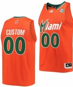 Custom Miami Hurricanes Jersey Name And Number College Basketball Reverse Retro Orange