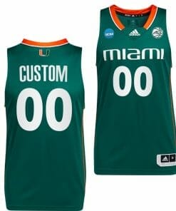 Custom Miami Hurricanes Jersey Name And Number College Basketball March Madness Green