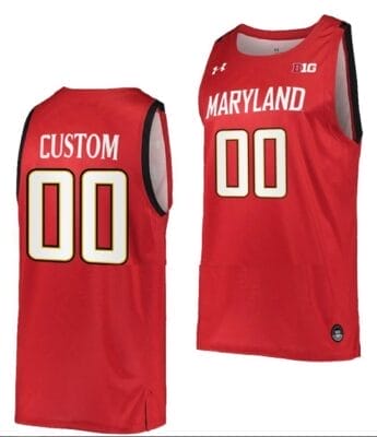 Custom Maryland Terrapins Jersey Name and Number NCAA College Basketball Away Red 6 Custom Maryland Terrapins Jersey Name and Number NCAA College Basketball Away Red