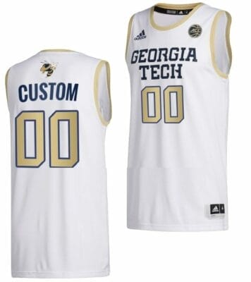 Custom Georgia Tech Yellow Jackets Jersey Name and Number College Basketball White Swingman 6 Custom Georgia Tech Yellow Jackets Jersey Name and Number College Basketball White Swingman