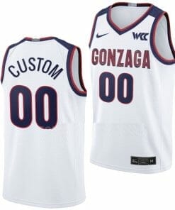 Custom Gonzaga Bulldogs Jersey Name and Number College Basketball WCC White