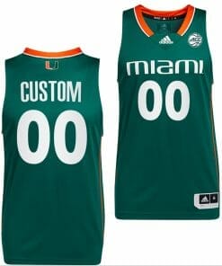 Custom Miami Hurricanes Jersey Name And Number College Basketball ACC Green