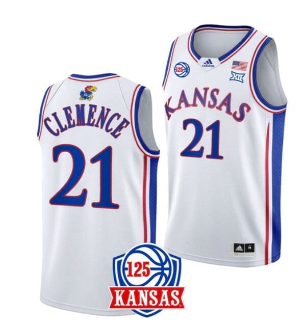 Men's #21 Zach Clemence Jersey Kansas Jayhawks College Basketball Jerseys White 6 Men's #21 Zach Clemence Jersey Kansas Jayhawks College Basketball Jerseys White