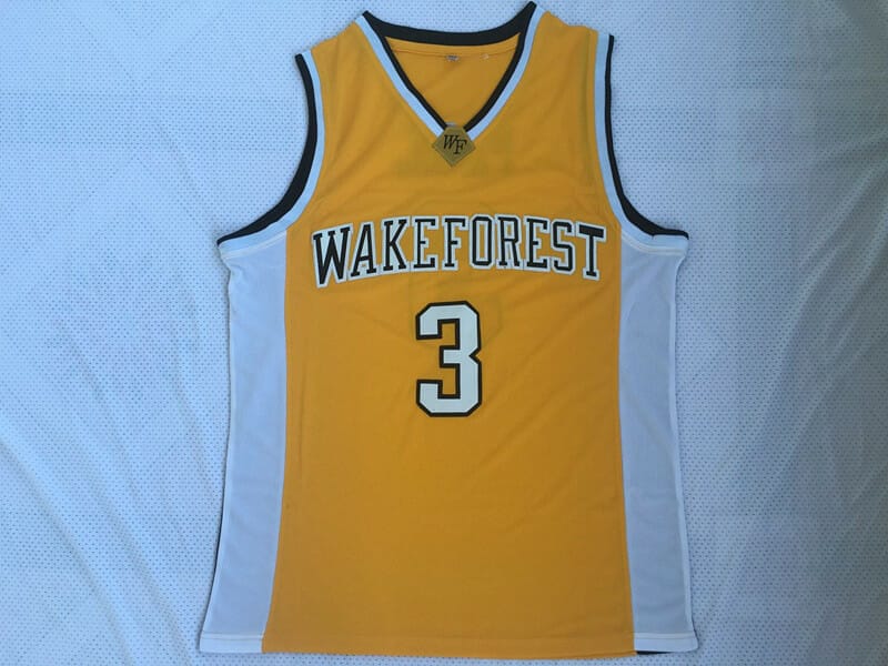 Wake Forest University #3 Chris Paul NCAA Basketball Jersey Yellow 2 Wake Forest University #3 Chris Paul NCAA Basketball Jersey Yellow