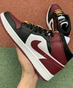 Alternative view of Air Jordan 1 Mid Black And Red Color Matching