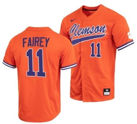 Chad Fairey Jersey Clemson Tigers College Baseball Orange Full-Button #11 6 Chad Fairey Jersey Clemson Tigers College Baseball Orange Full-Button #11
