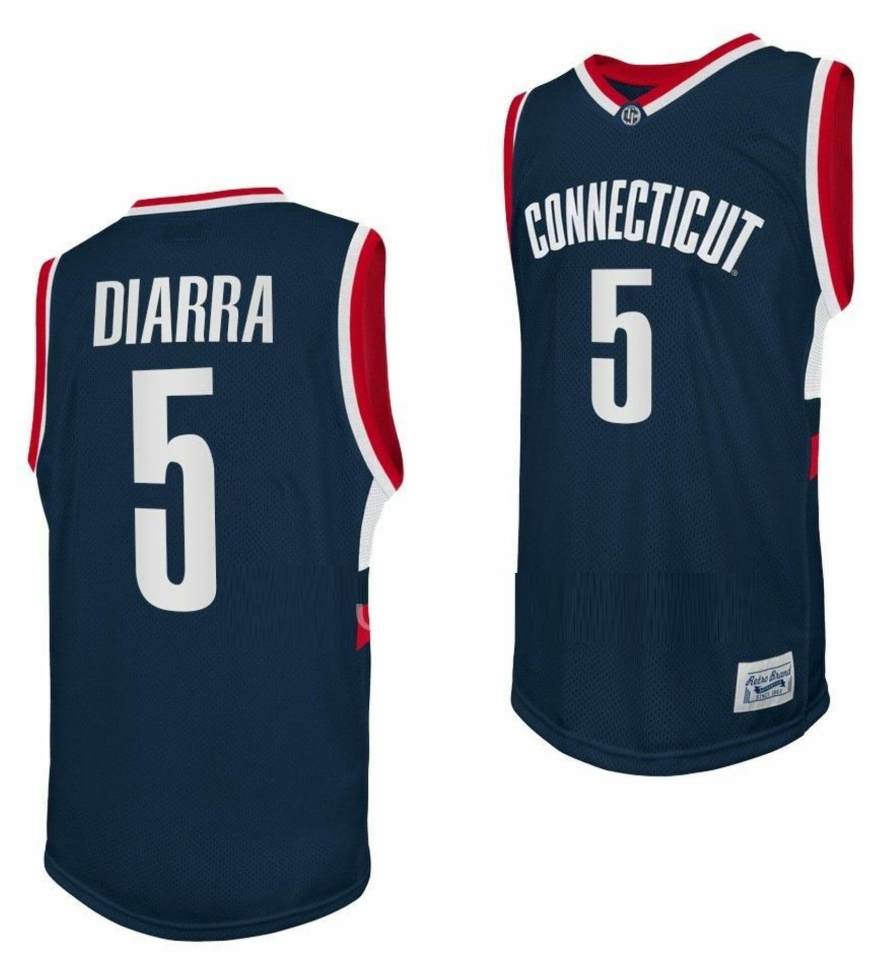 Hassan Diarra Jersey UConn Huskies College Basketball Navy Retro #5 1 Hassan Diarra Jersey UConn Huskies College Basketball Navy Retro #5