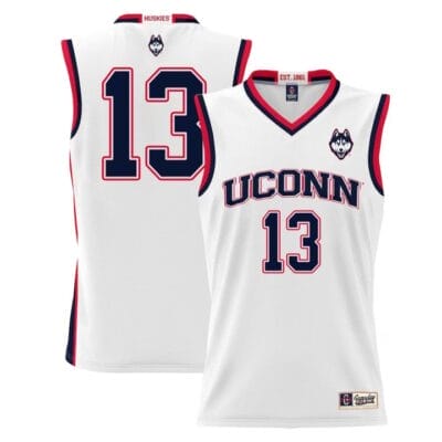 Richie Springs Jersey UConn Huskies College Basketball No Name White #13 12 Richie Springs Jersey UConn Huskies College Basketball No Name White #13