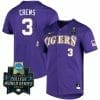 Dylan Crews Jersey 2023 World Series LSU Tigers Baseball NCAA College Purple Alumni #3 2 Dylan Crews Jersey 2023 World Series LSU Tigers Baseball NCAA College Purple Alumni #3