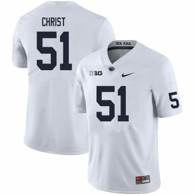 Penn State Jimmy Christ Jersey #51 College Football Game White With Name 10 Penn State Jimmy Christ Jersey #51 College Football Game White With Name