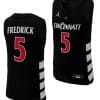 Cincinnati Bearcats CJ Fredrick Jersey #5 Black Basketball Unisex Replica 5 Cincinnati Bearcats CJ Fredrick Jersey #5 Black Basketball Unisex Replica