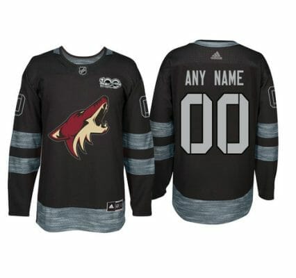 Custom Arizona Coyotes Jersey Name And Number 1917-2017 Black 100th Anniversary NHL 8 Custom Arizona Coyotes Jersey Name And Number 1917-2017 Black 100th Anniversary NHL