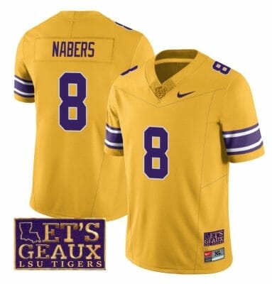 Lsu Tigers Malik Nabers Jersey #8 College Football Let's Geaux Patch Stitched Yellow 8 Lsu Tigers Malik Nabers Jersey #8 College Football Let's Geaux Patch Stitched Yellow