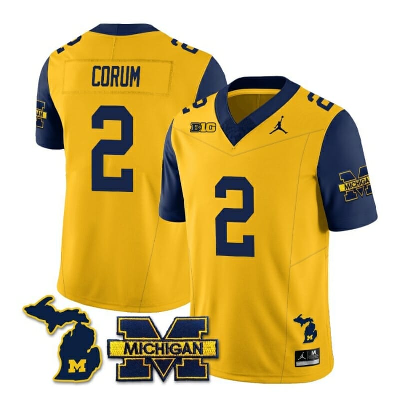 Michigan Wolverines Blake Corum Jersey Special #2 College Football 2023 Stitched Navy Sleeves 1 Michigan Wolverines Blake Corum Jersey Special #2 College Football 2023 Stitched Navy Sleeves