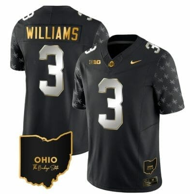 Ohio State Buckeyes Miyan Williams Jersey #3 College Football Stitched Alternate Black Limited
