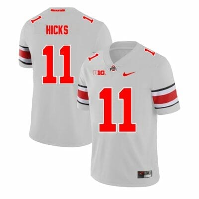 Ohio State Buckeyes CJ Hicks Jersey #11 College Football Game Gray 10 Ohio State Buckeyes CJ Hicks Jersey #11 College Football Game Gray