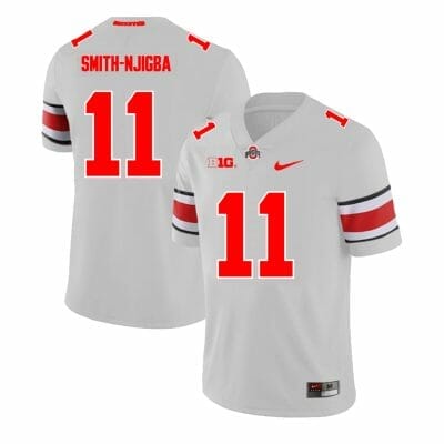 Ohio State Buckeyes Jaxon Smith Njigba Jersey #11 College Football Game Gray 10 Ohio State Buckeyes Jaxon Smith Njigba Jersey #11 College Football Game Gray