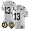 Stetson Bennett Jersey #13 Georgia Bulldogs Football 2023 Champions and Vince Dooley Patch White Gold 4 Stetson Bennett Jersey #13 Georgia Bulldogs Football 2023 Champions and Vince Dooley Patch White Gold