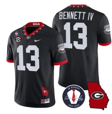 Stetson Bennett Jersey #13 Georgia Bulldogs Football Vince Dooley Patch Georgia Map Black 8 Stetson Bennett Jersey #13 Georgia Bulldogs Football Vince Dooley Patch Georgia Map Black