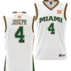 Bensley Joseph Jersey #4 Miami Hurricanes NIL College Basketball Lightweight White 3 Bensley Joseph Jersey #4 Miami Hurricanes NIL College Basketball Lightweight White