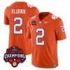Cade Klubnik Jersey #2 Clemson Tigers Vapor Limited Champions Patch College Football Stitched Orange