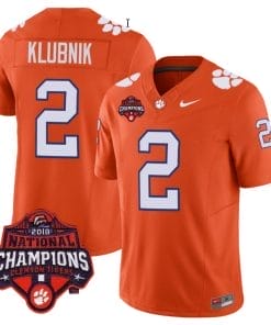 Cade Klubnik Jersey #2 Clemson Tigers Vapor Limited Champions Patch College Football Stitched Orange