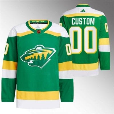 Custom Minnesota Wild Jersey Name And Number 2022-23 Green Reverse Retro 8 Custom Minnesota Wild Jersey Name And Number 2022-23 Green Reverse Retro