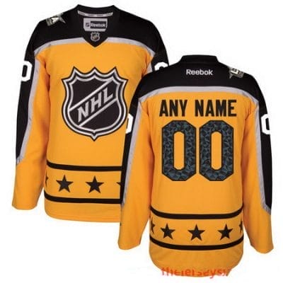 Custom NHL All-Star Jersey Name And Number 2017 Yellow Atlantic Division Reebok Game Hockey 8 Custom NHL All-Star Jersey Name And Number 2017 Yellow Atlantic Division Reebok Game Hockey