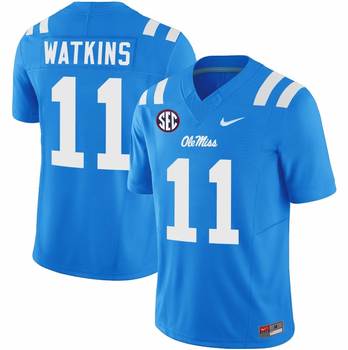 Jordan Watkins Jersey #11 Ole Miss Rebels Football Vapor Limited All Stitched Powder Blue 1 Jordan Watkins Jersey #11 Ole Miss Rebels Football Vapor Limited All Stitched Powder Blue