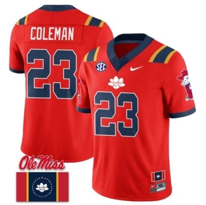 Khari Coleman Jersey #23 Ole Miss Rebels Football Ole Miss Flag All Stitched Red 10 Khari Coleman Jersey #23 Ole Miss Rebels Football Ole Miss Flag All Stitched Red