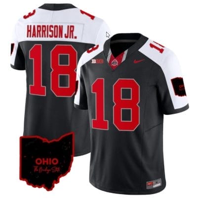 Marvin Harrison Jr Jersey #18 Ohio State Buckeyes College Football Stitched Special Vapor Limited Ohio Patch Black Alternate 8 Marvin Harrison Jr Jersey #18 Ohio State Buckeyes College Football Stitched Special Vapor Limited Ohio Patch Black Alternate