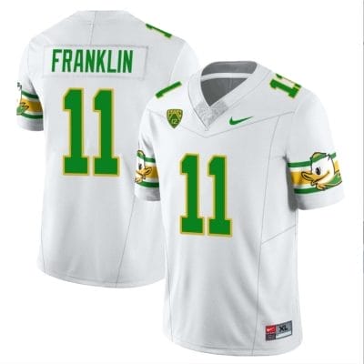 Troy Franklin Jersey #11 Oregon Ducks ‘Mighty Oregon’ Throwback College Football Uniforms White 10 Troy Franklin Jersey #11 Oregon Ducks ‘Mighty Oregon’ Throwback College Football Uniforms White