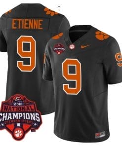 Travis Etienne Jersey #9 Clemson Tigers Vapor Limited Champions Patch College Football Stitched Black
