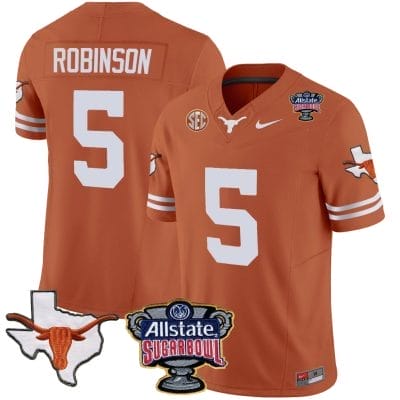 Bijan Robinson Jersey #5 Texas Longhorns Sugar Bowl Patch Vapor Football Texas Orange 8 Bijan Robinson Jersey #5 Texas Longhorns Sugar Bowl Patch Vapor Football Texas Orange