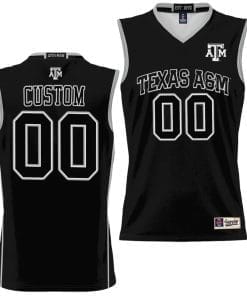 Custom Texas Aggies Jersey Name and Number NIL College Basketball Jersey Lightweight Black
