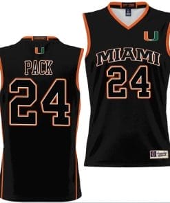 Nijel Pack Jersey #24 Miami Hurricanes NIL College Basketball Lightweight Black