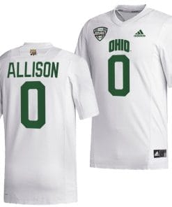 OShaan Allison Jersey #0 Ohio Bobcats College Football Uniform White