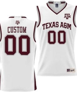 Spencer Johnson Jersey #20 Custom Texas Aggies Jersey Name and Number NIL College Basketball Jersey Lightweight White